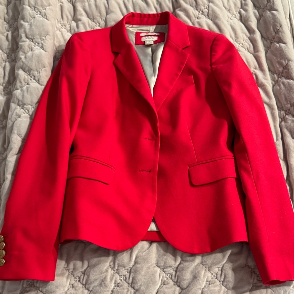 J. Crew Vibrant Red Schoolboy Blazer GUC